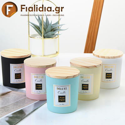 Vaza kerion 220ml me ksilino kapaki - www.fialidia.gr - info@fialidia.gr 6 Γυάλινο βάζο 220ml με ξύλινο καπάκι για κεριά