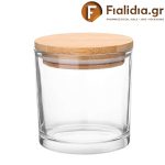 gyalino vázo diafano 220ml me esilino kapaki gia keria